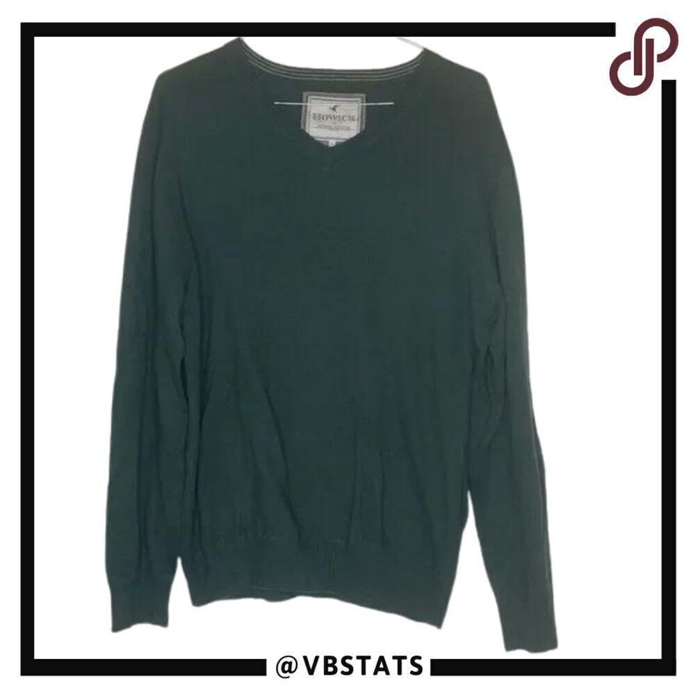 Howick Onyx Green V-Neck Cashmere Blend Long Sleeve Sweater in Size XL - Picture 1 of 5